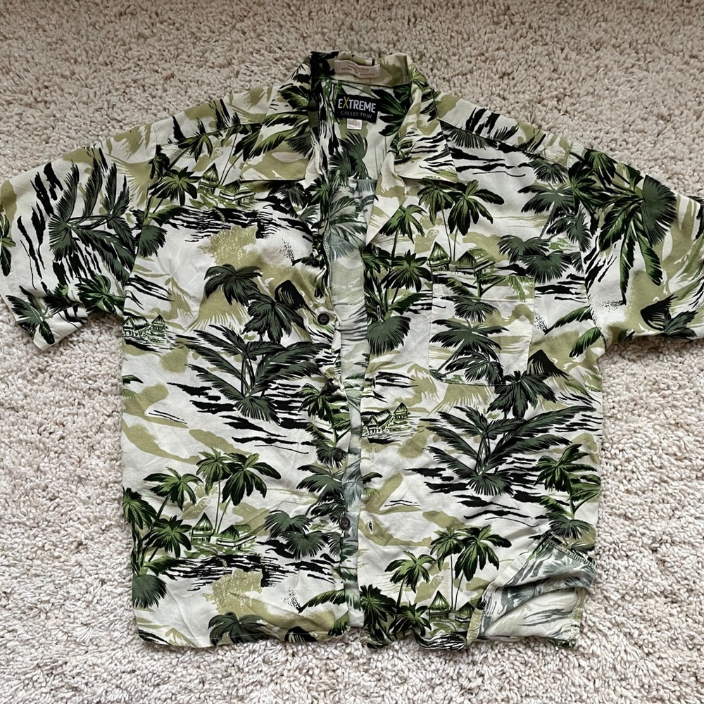 vintage green hawaiian shirt